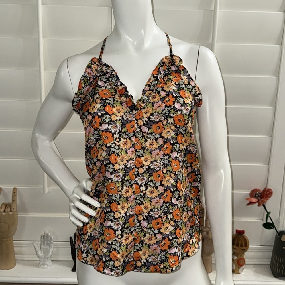 Rebecca Taylor Silk Floral Camisole Moonlight Garden